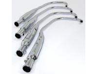 Image of Exhaust silencer and down pipe set of 4